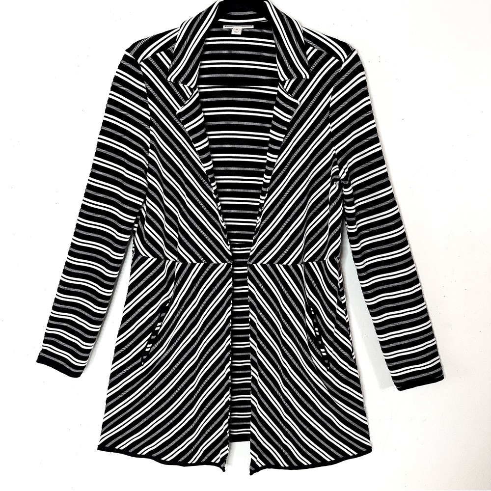 Dana Buchman Stripe Jersey Open Front Jacket S